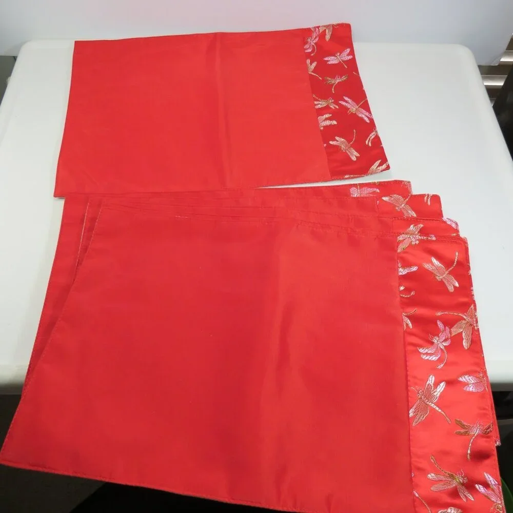 Asian Red Dragonfly (6) Table Setting Set New Year, Wedding, Celebration